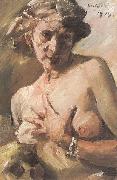 Lovis Corinth Magdalena mit Perlenkette im Haar oil painting on canvas
